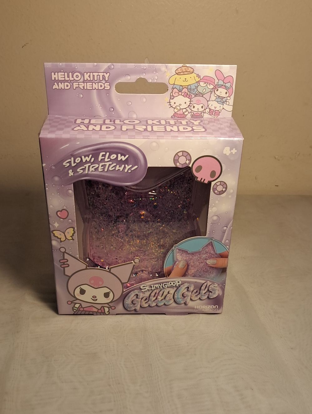 Hello Kitty Glittery Purple Gel Slimy Toy